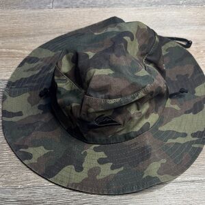 Quiksilver Green and Black Camouflage Hat 0299